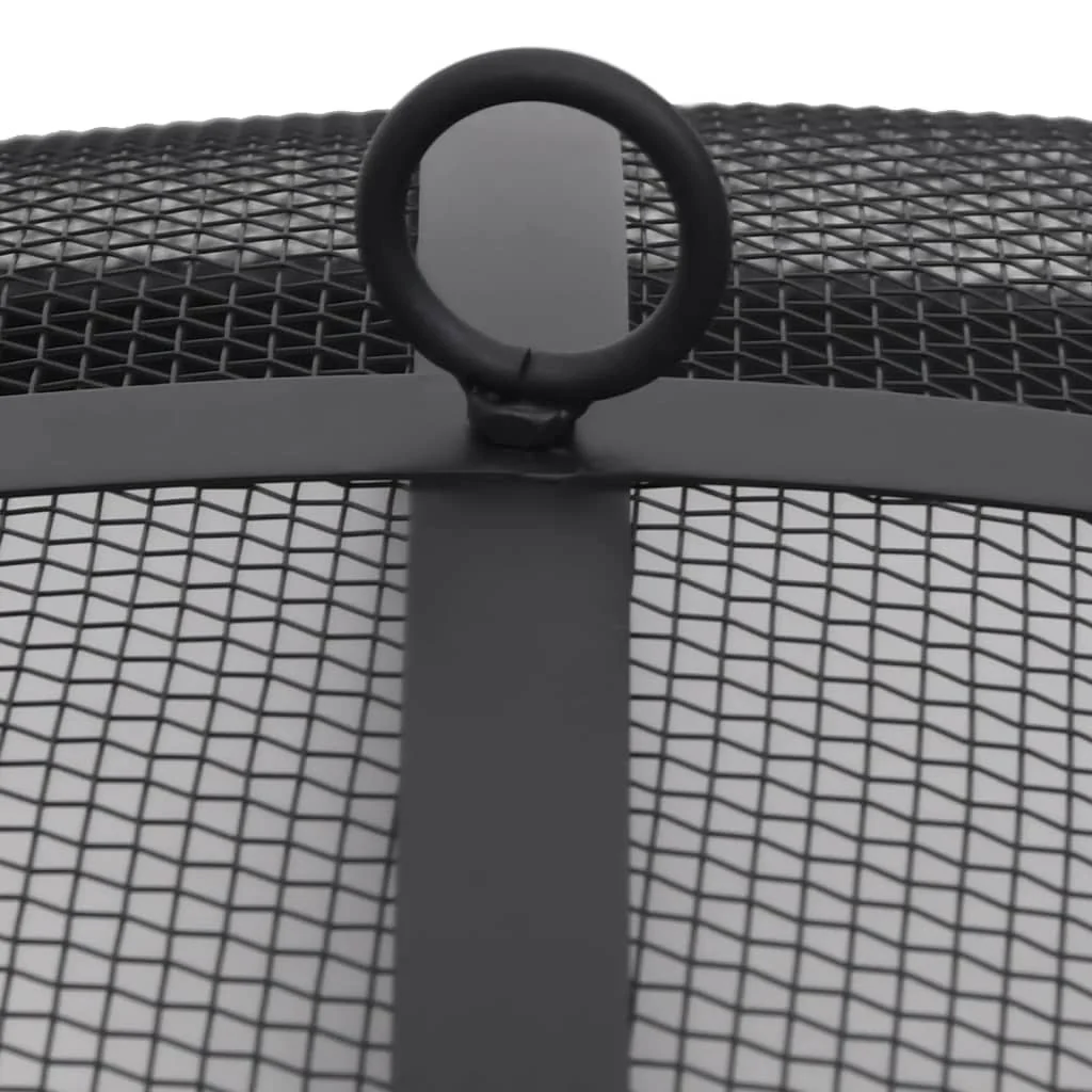 Vuurschaal met Grill RVS 76 cm Vuurplaats Hark Vonkenscherm