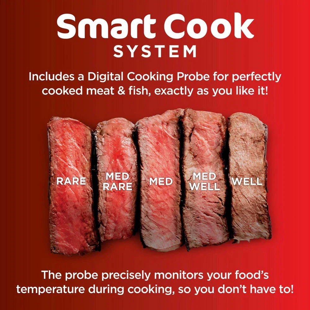 2025 Ninja 5-in-1 Grill en Airfryer 5,7L met Digitale Kooksonde - Zwart en Zilver