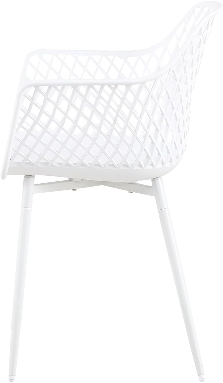 buybyroom Garden Chairs Set of 4 Outdoor Chair with Armrest Armrest Lounge Chair Armchairs Garden Chairs 120 kg Load Capacity Black