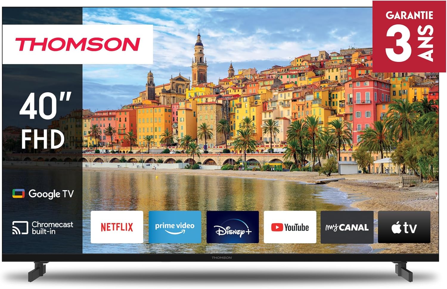 THOMSON 32 Inch (81cm) Full HD Google Smart TV, Wi-Fi, Dolby Audio, HDR10, Bluetooth 5.1, Triple Tuner (Cable/Satellite/Antenna), HDMI, CI+, A+ Panel - 32FG2S14