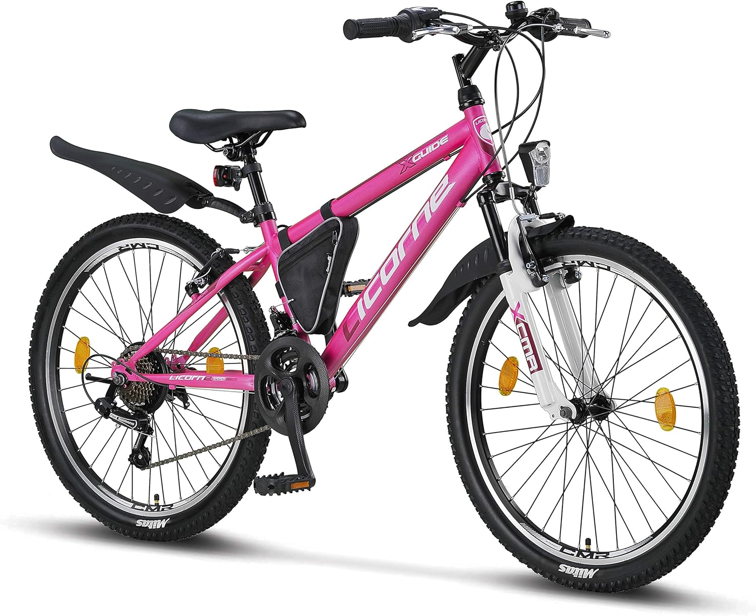 Licorne Bike Mountain Bike Guide for Girls, Boys, Women and Men, Shimano 21-Speed Gear