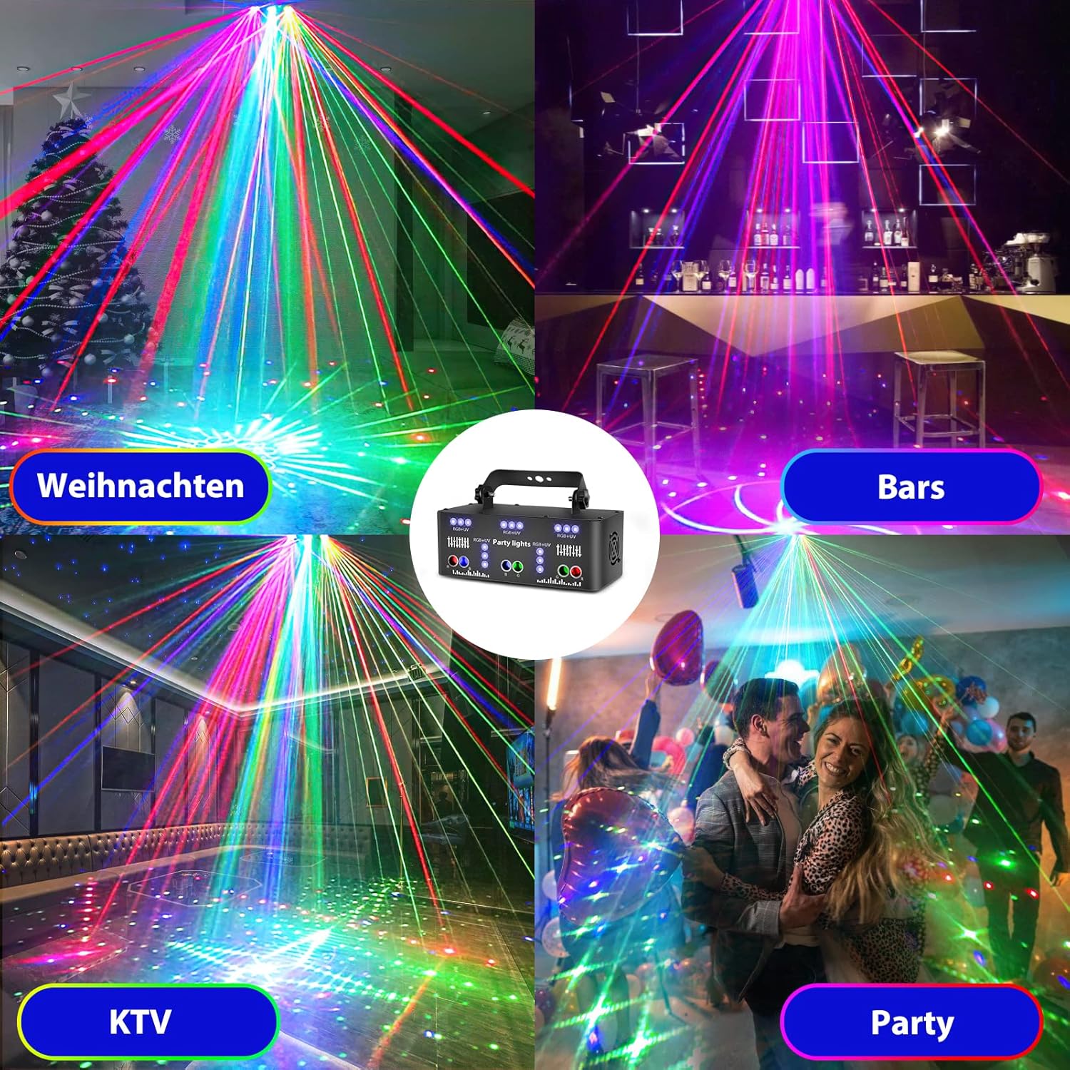 Disco Light Party Light, DMX Effects Light LED RGB DJ Projector Music Controlled Disco Lights For KTV Family Meeting Wedding Birthday Halloween