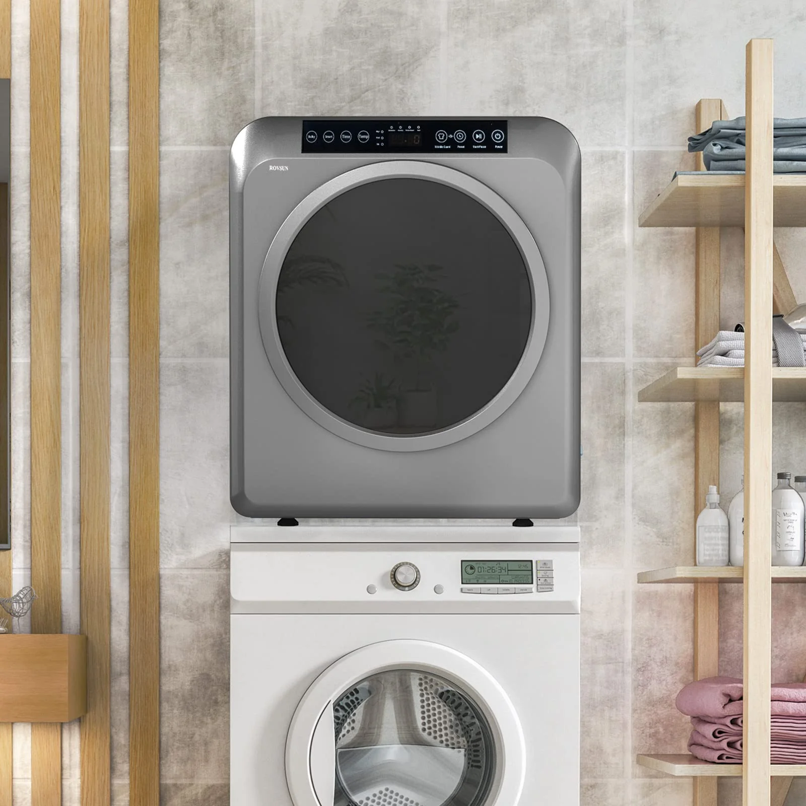 ROVSUN Draagbare Wasdroger van 13,2 LB, Compacte Droger van 3,5 Kubieke Voet