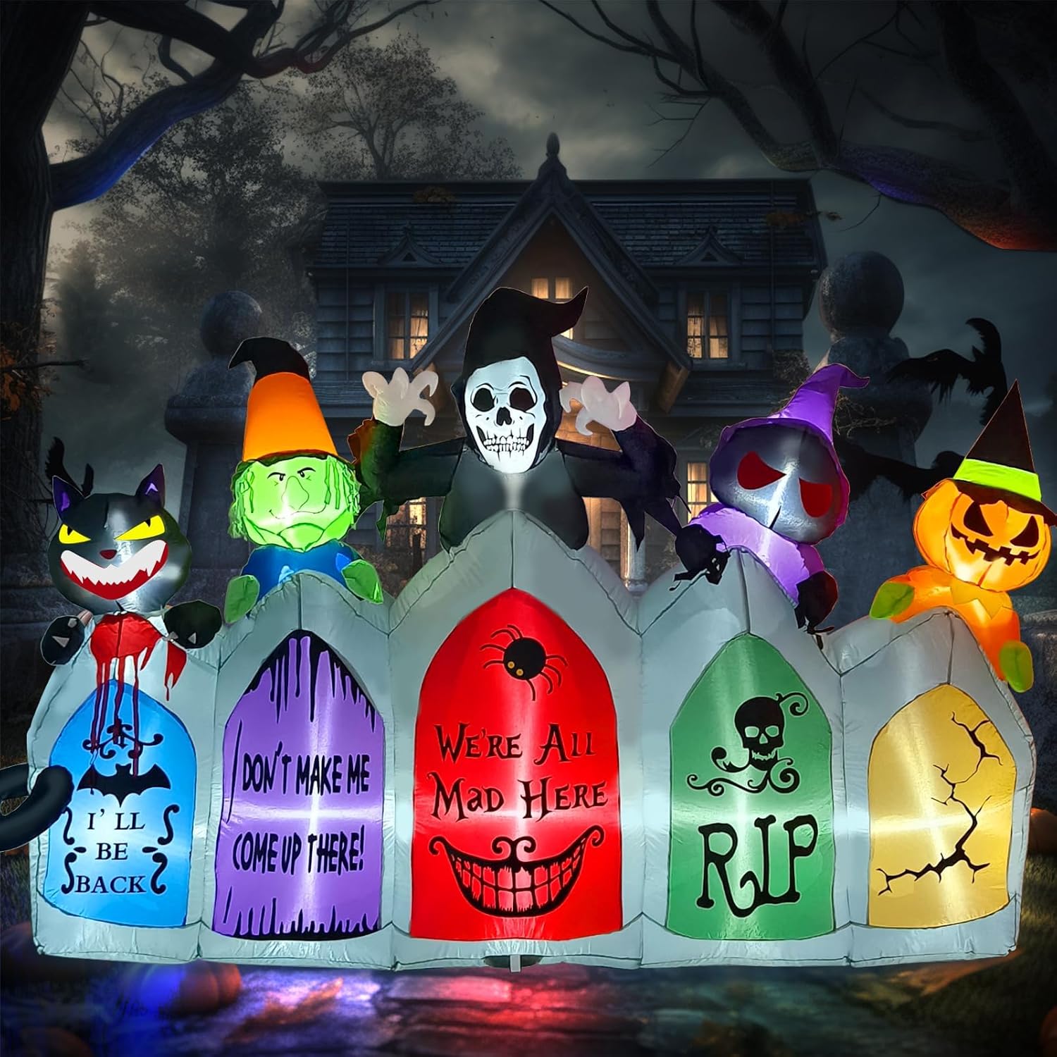 Kalolary 12FT Halloween Inflatable Clown Archway Outdoor Decorations, Giant Clown Arch Blow up Decorations Scary Inflatable with Built in Lights for Garden Garden Lawn Indoor Outdoor Decoration