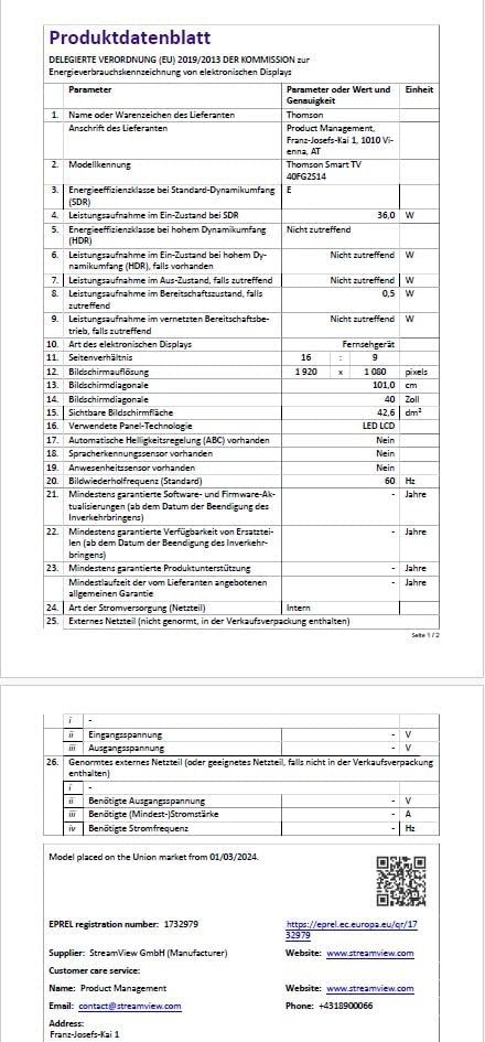 THOMSON 32 Inch (81cm) Full HD Google Smart TV, Wi-Fi, Dolby Audio, HDR10, Bluetooth 5.1, Triple Tuner (Cable/Satellite/Antenna), HDMI, CI+, A+ Panel - 32FG2S14
