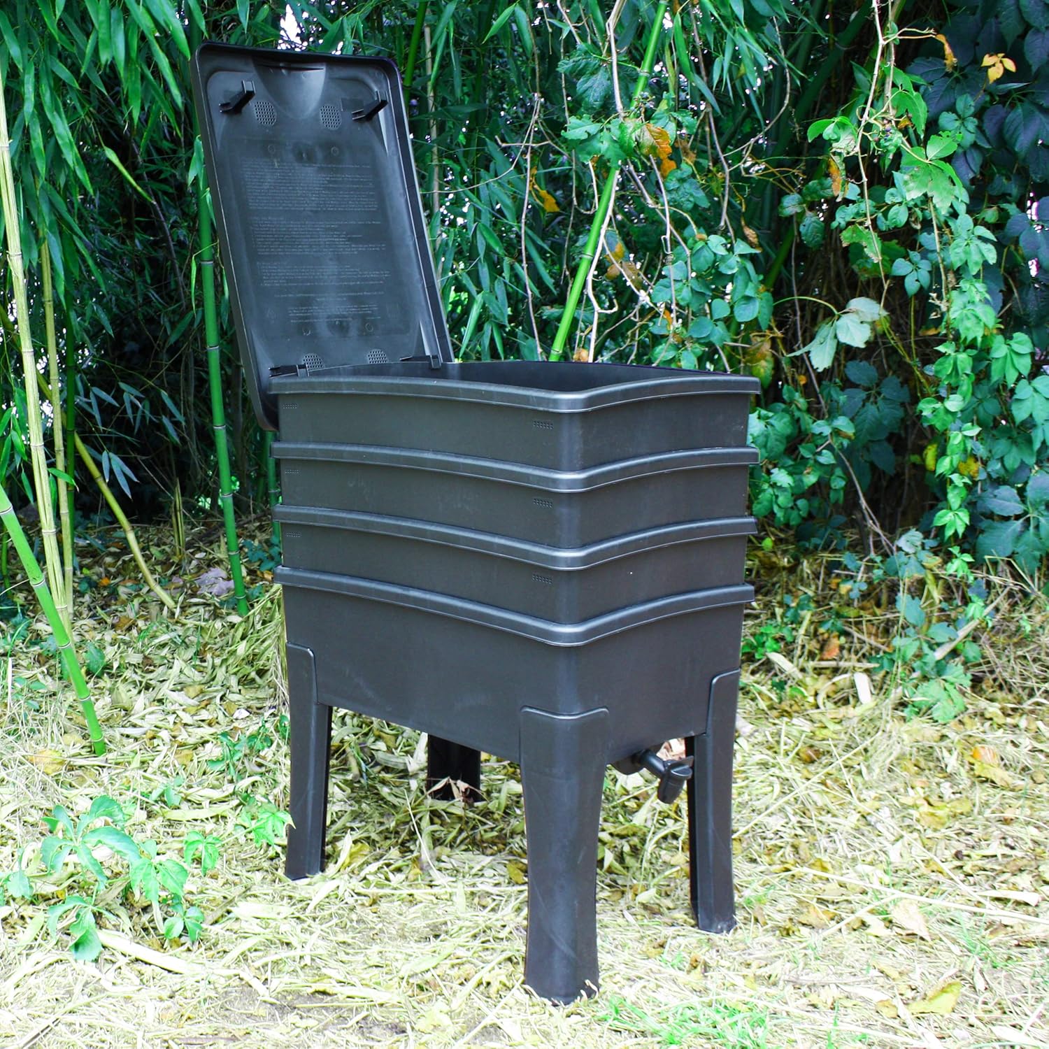 Worm Café, 3-bin Worm Box I Complete Kit I Large Capacity 96 liters