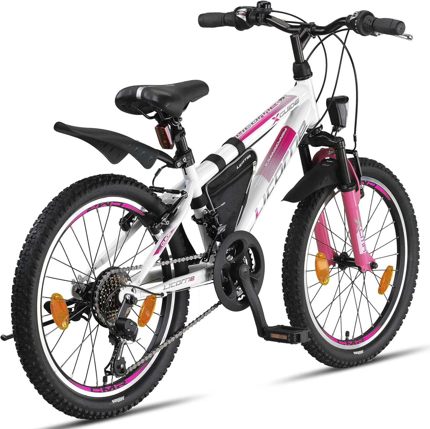 Licorne Bike Mountain Bike Guide for Girls, Boys, Women and Men, Shimano 21-Speed Gear