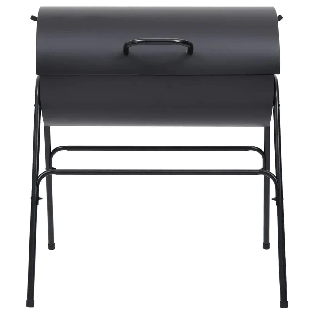 Grill met 2 grillroosters zwart draagbare BBQ-grill 80x95x90 cm staal