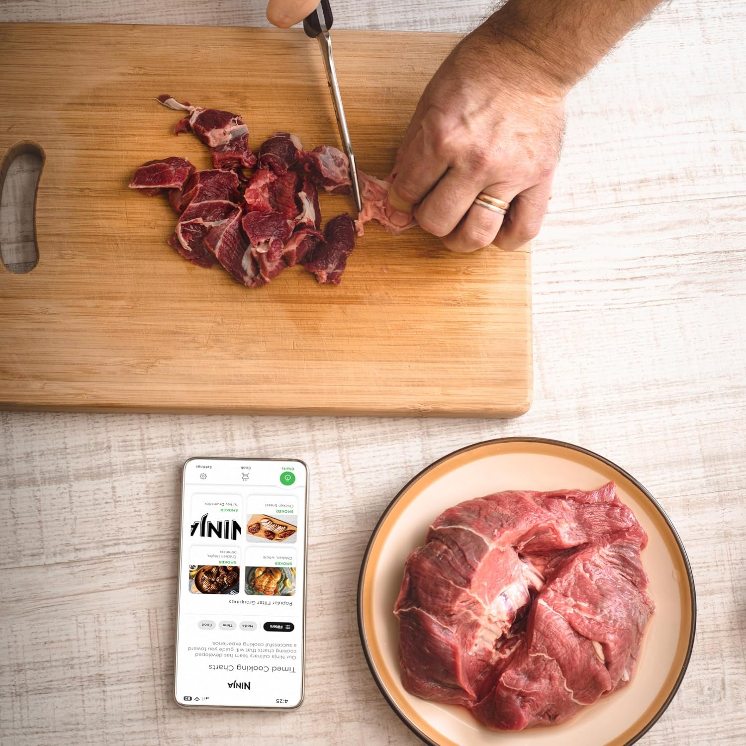 Ninja Woodfire Pro Connect XL Electric BBQ Grill & Smoker with App Control, Digital Sensor, Large 7-in-1 Grill & Air Fryer with Wood Fire Pellets, Weatherproof, Black OG901EU