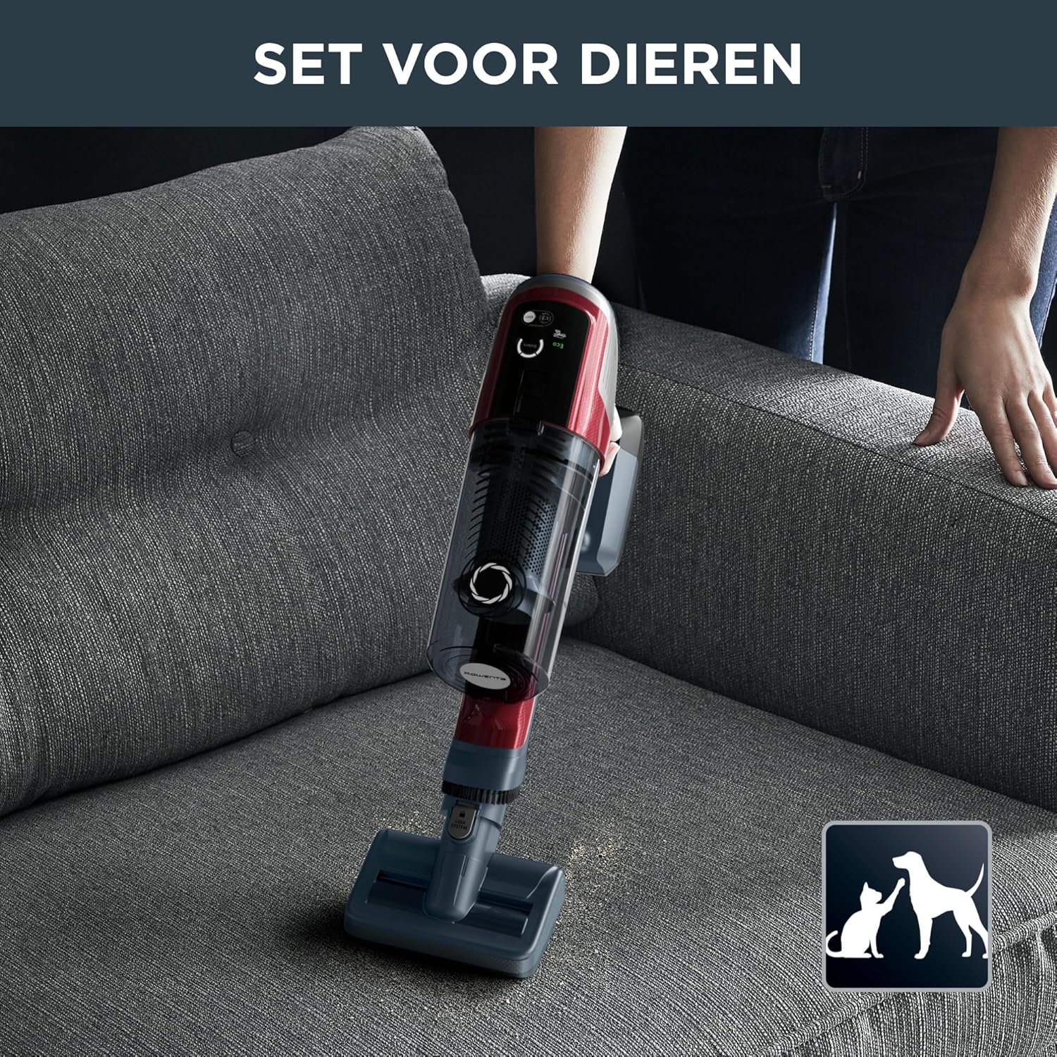 Rowenta X-pert 6.60 Essential RH6838, Cordless Stick Vacuum Cleaner, Automatic Speed Settings, Up to 45 Minutes Autonomy, Removable Battery, Lightweight Design, Dust Thief