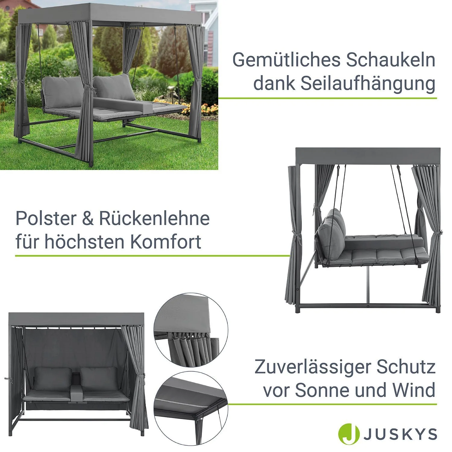 2025 Gezellige Hollywoodschommel om met 2 personen op te liggen