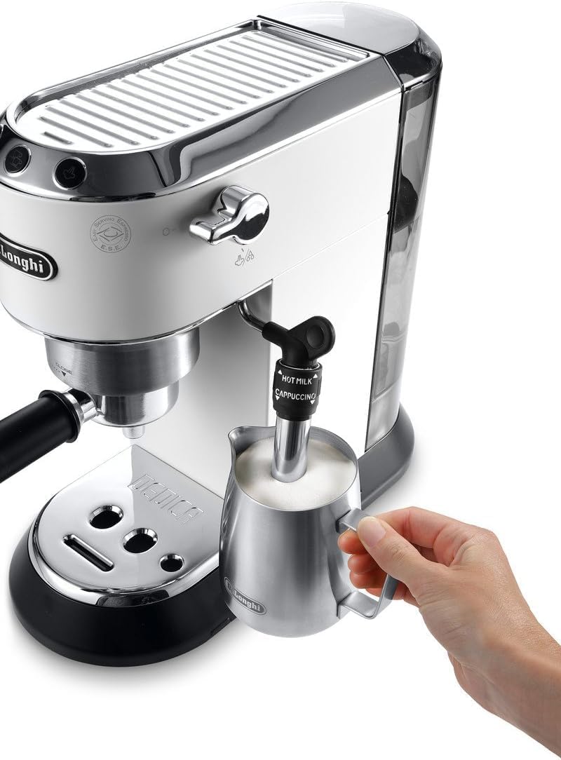 De'Longhi Dedica Style, Traditional Pump Printing Espresso Machine, Coffee and Cappuccino Maker, EC685M, Silver