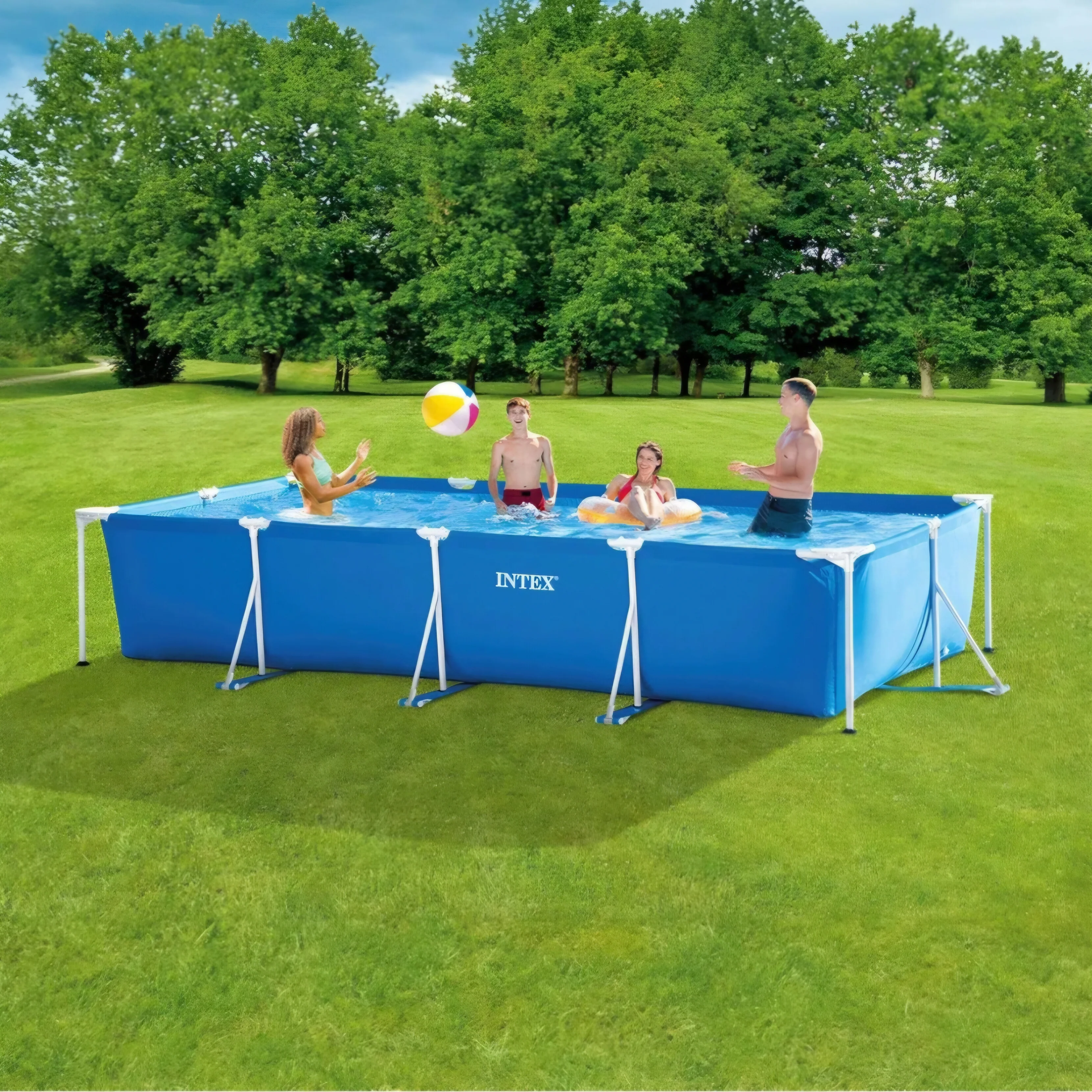 Intex Verhoogd Rechthoekig Framezwembad 14' 9?
