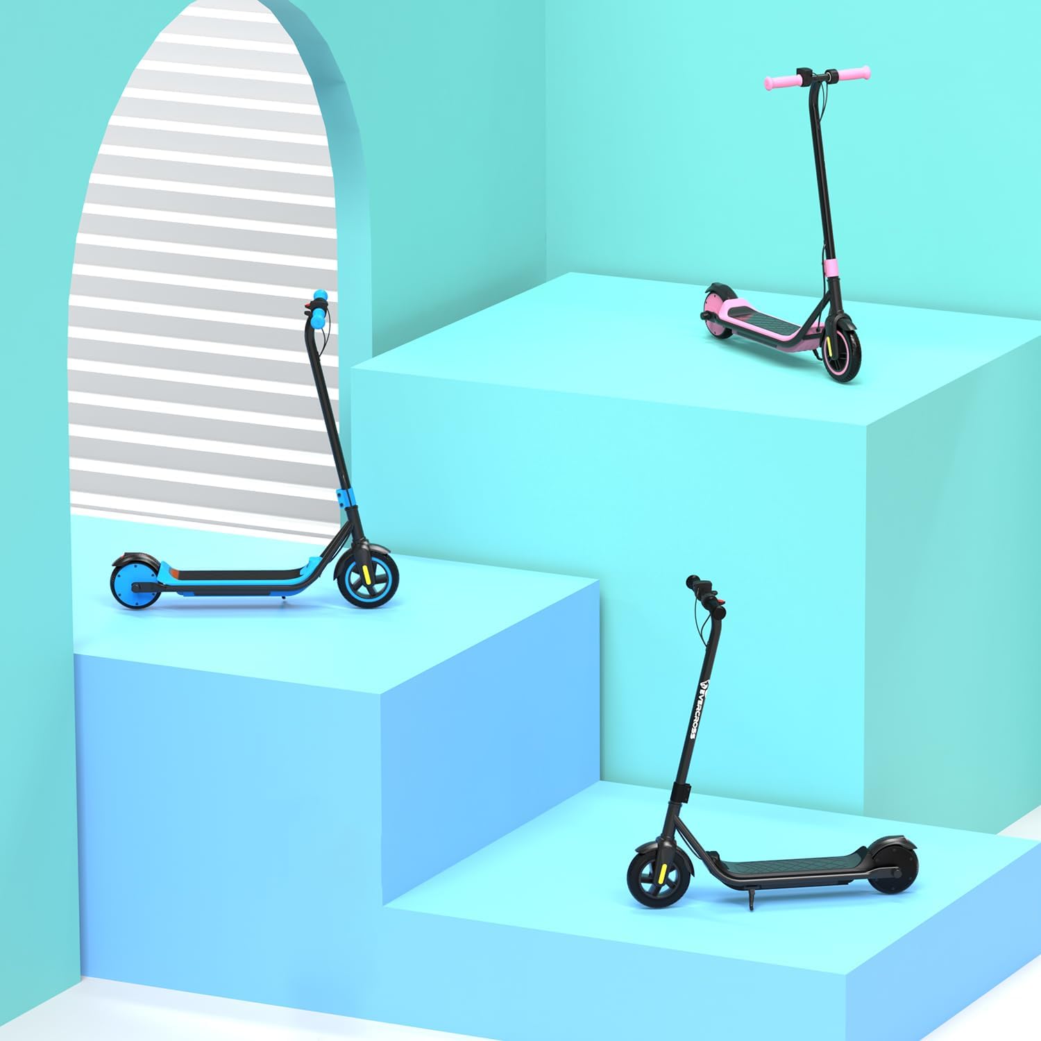 EVERCROSS E6 Electric Scooter, 7'' Electric Scooter for Children 6-12 Years, E Step Scooter for Children with Up to 15km Range and Motor 150W, 3 Speed Modes (8, 12, 16km/h)