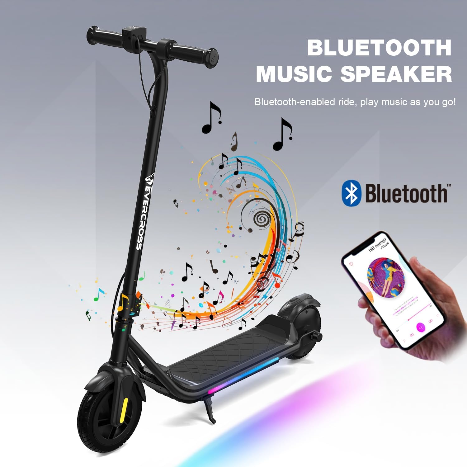 EVERCROSS E6 Electric Scooter, 7'' Electric Scooter for Children 6-12 Years, E Step Scooter for Children with Up to 15km Range and Motor 150W, 3 Speed Modes (8, 12, 16km/h)