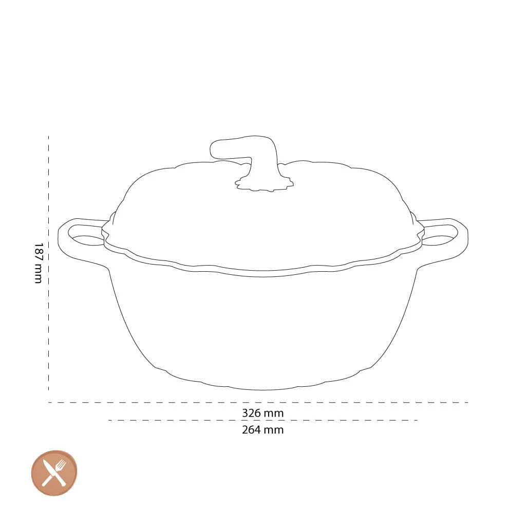 2025 Le Creuset - Pompoen braad- / stoofpan Signature Oranjerood 24 cm 3,7 l