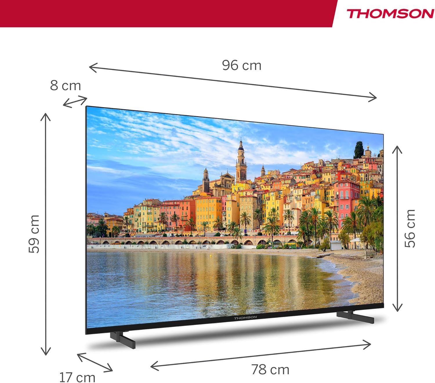 THOMSON 32 Inch (81cm) Full HD Google Smart TV, Wi-Fi, Dolby Audio, HDR10, Bluetooth 5.1, Triple Tuner (Cable/Satellite/Antenna), HDMI, CI+, A+ Panel - 32FG2S14