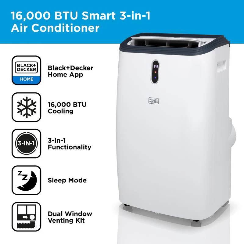 Slimme Draagbare Airconditioner Black+Decker BXAC40018GB 16.000 BTU