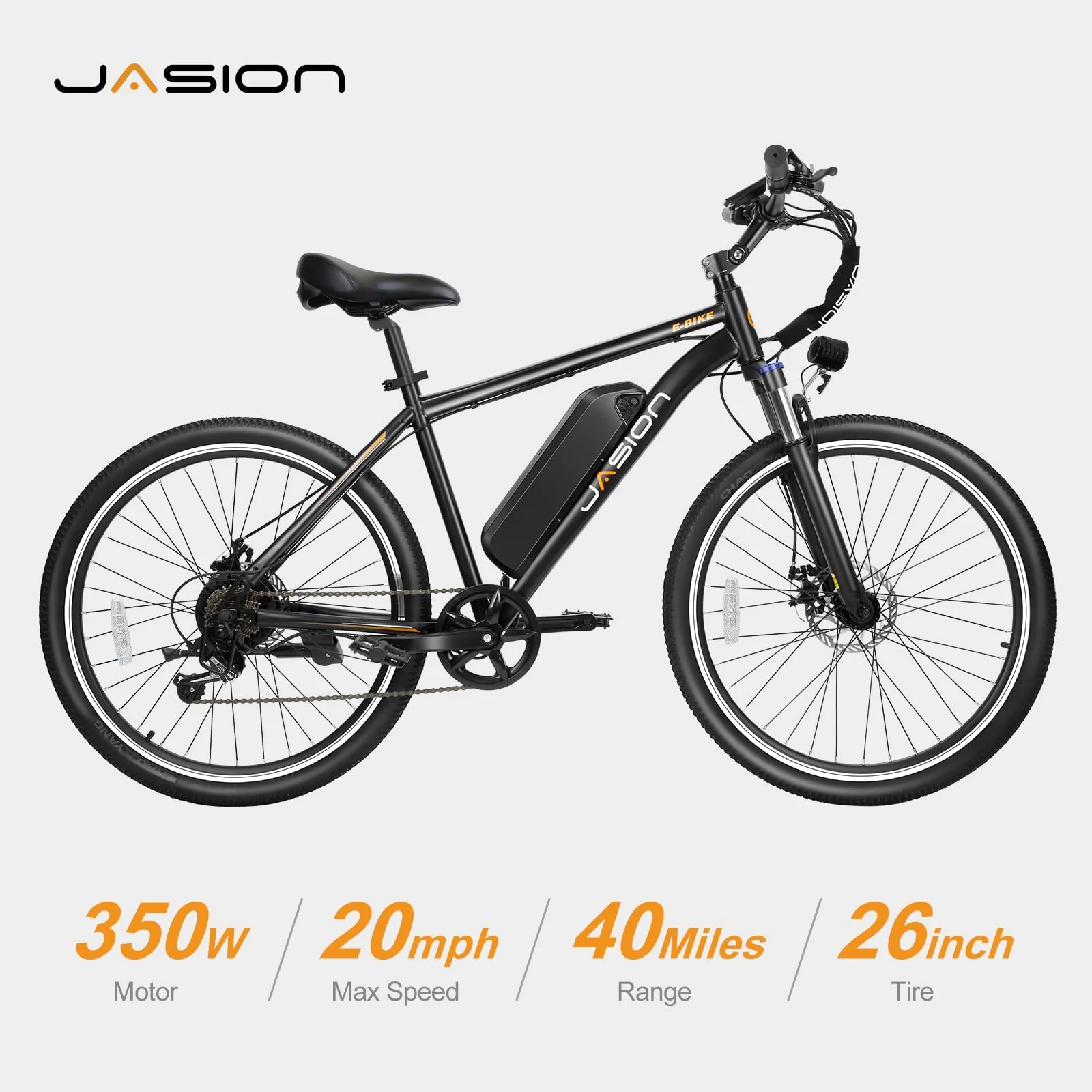 Jasion Elektrische Fiets voor Volwassenen met Verwisselbare 360Wh Accu