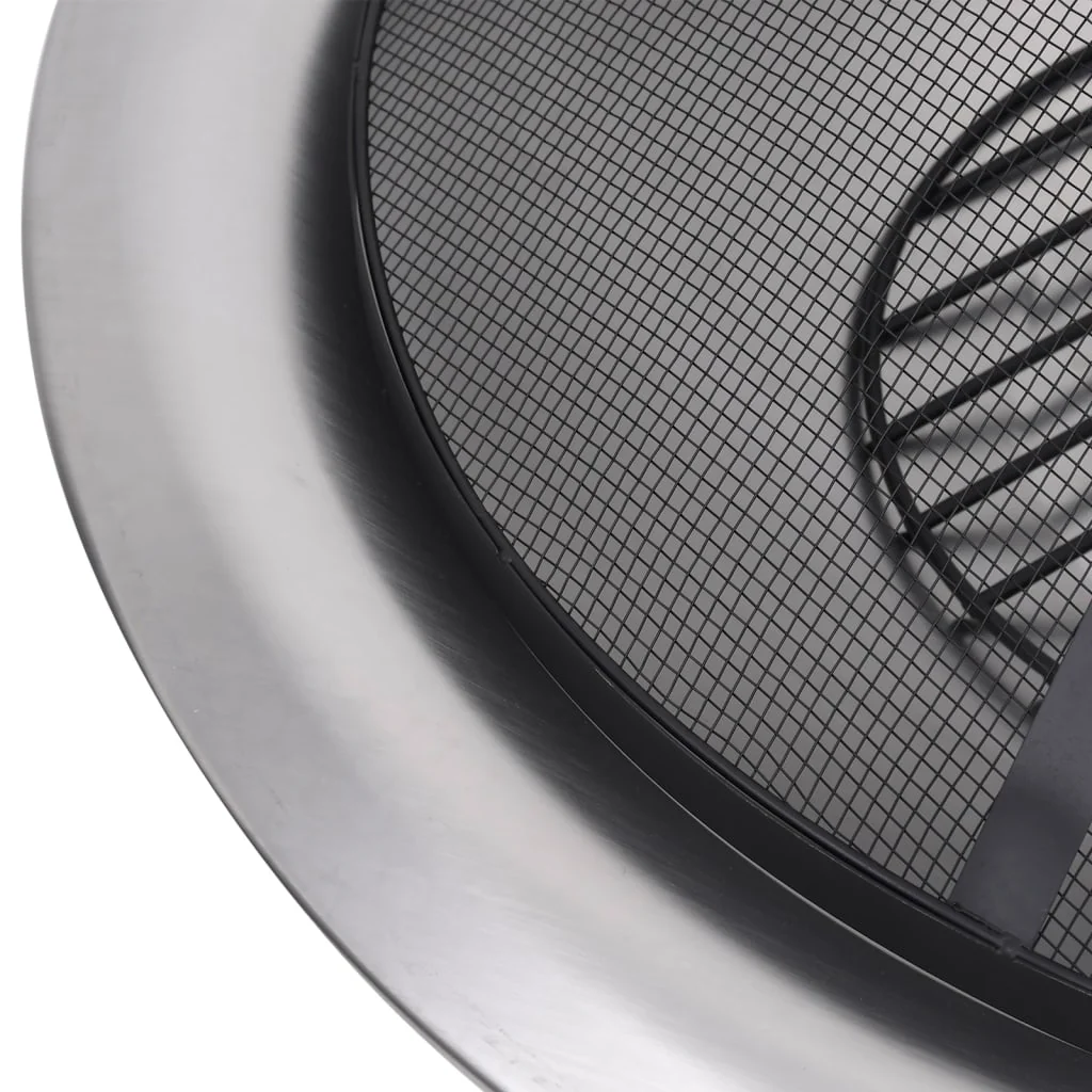 Vuurschaal met Grill RVS 76 cm Vuurplaats Hark Vonkenscherm