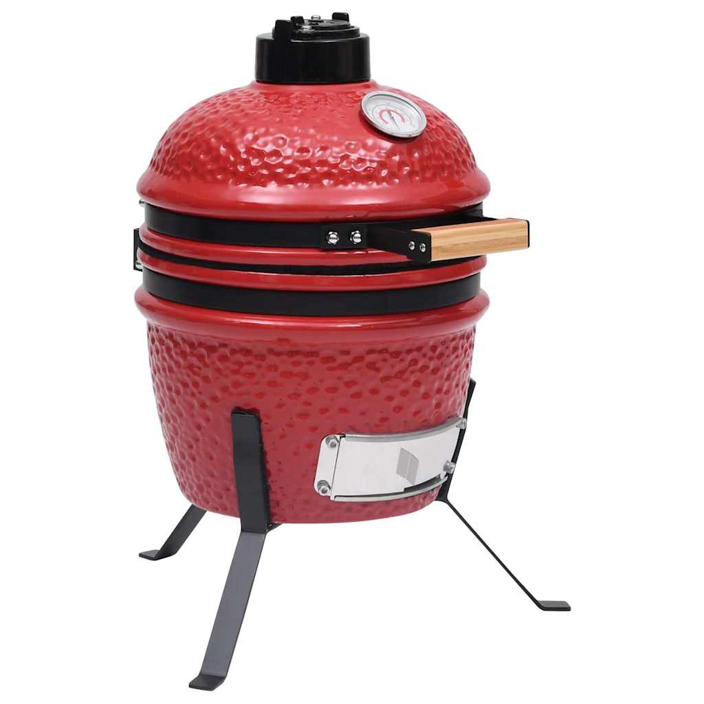 2025 Kamado Barbecue Grill en Smoker Keramiek 56 cm Temperatuurmeter Rood BBQ