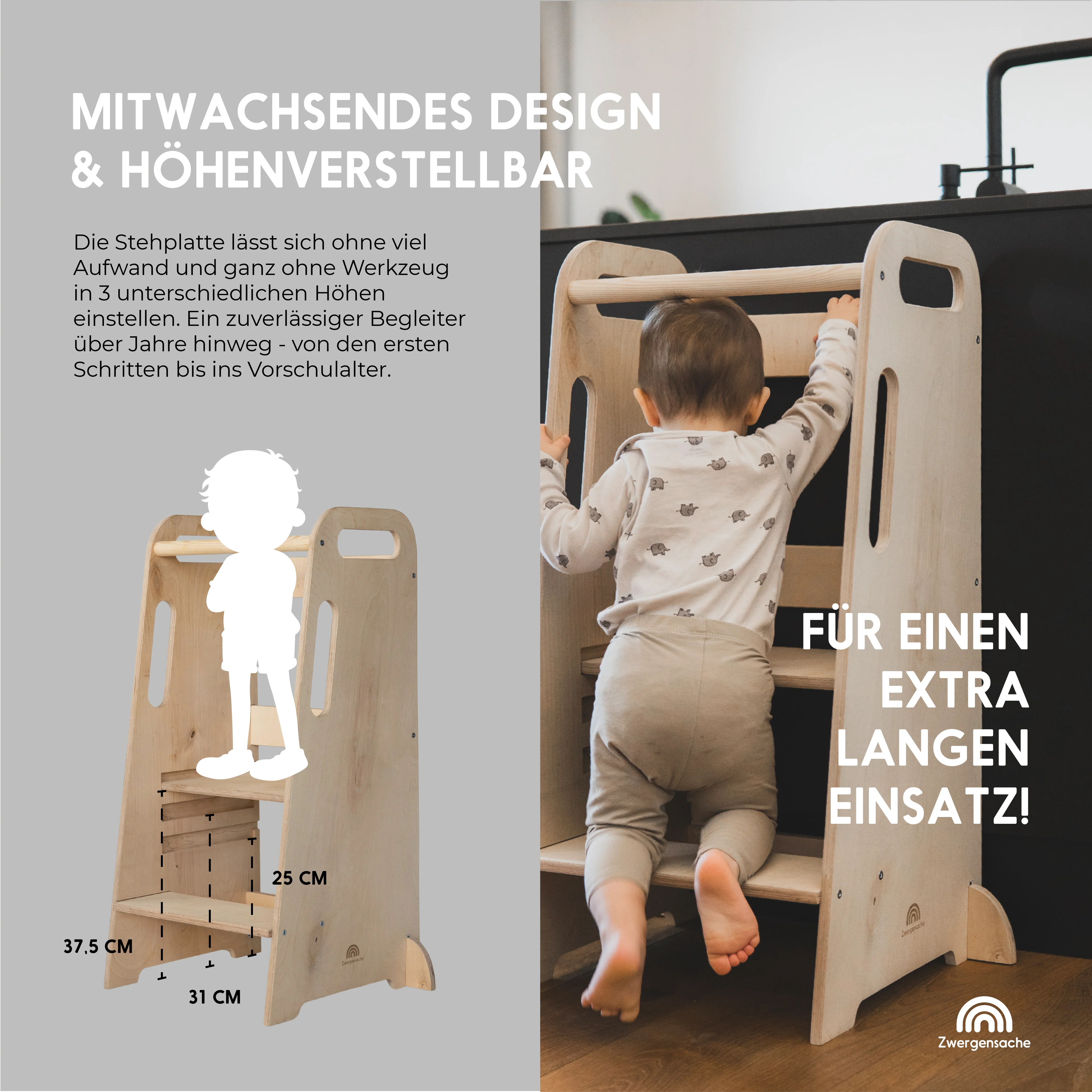 2025 Zwergensache leertoren �C Praktische keukenhulp voor kinderen