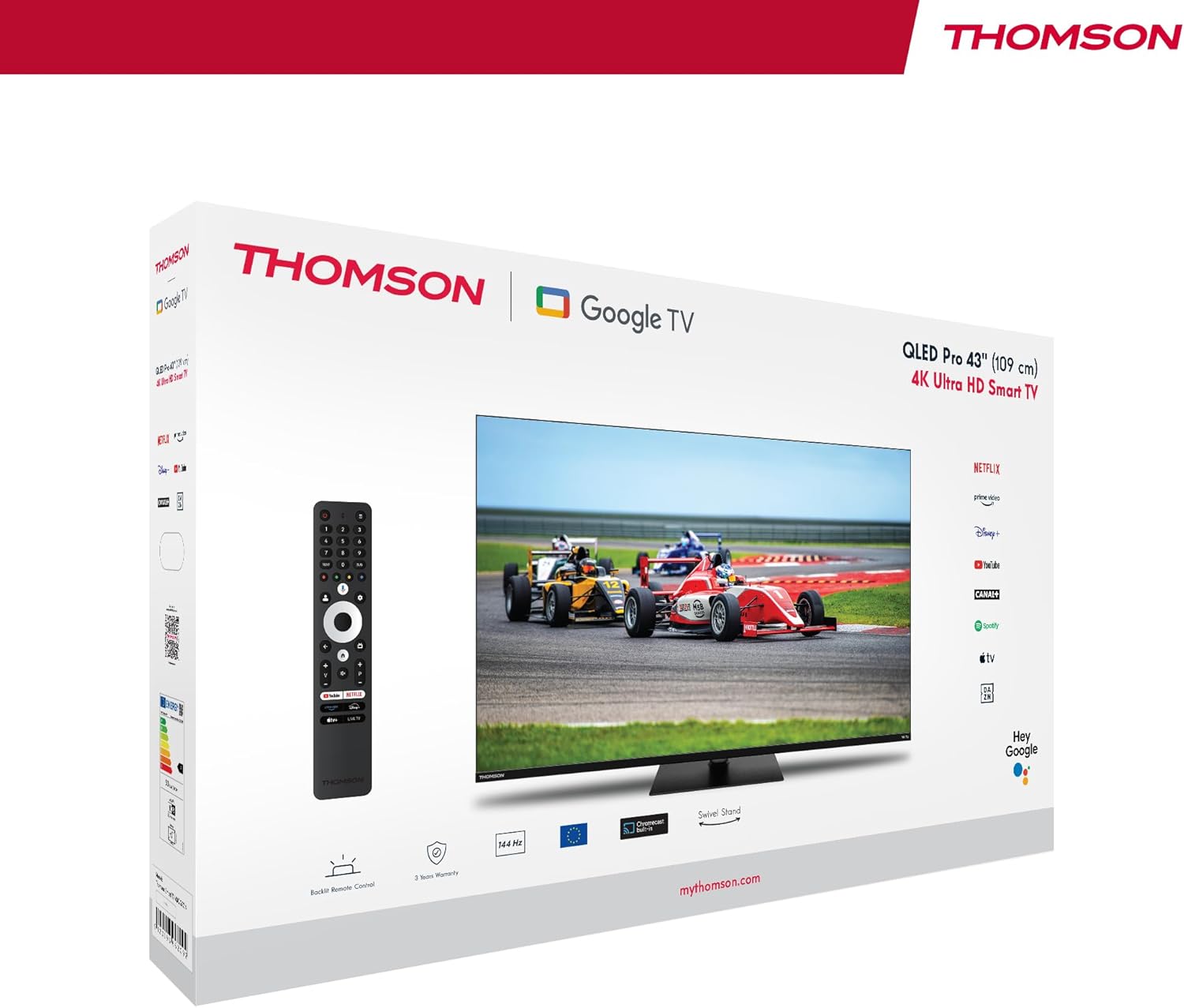 THOMSON 32 Inch (81cm) Full HD Google Smart TV, Wi-Fi, Dolby Audio, HDR10, Bluetooth 5.1, Triple Tuner (Cable/Satellite/Antenna), HDMI, CI+, A+ Panel - 32FG2S14