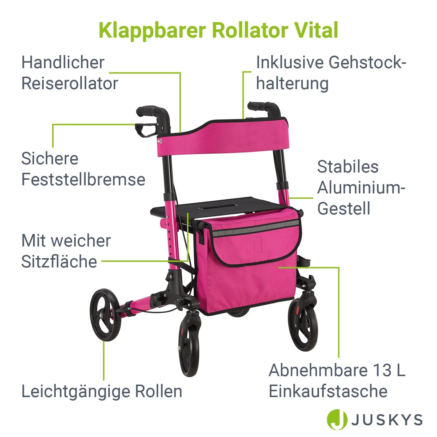 2025 Aluminium rollator Vital met zitje