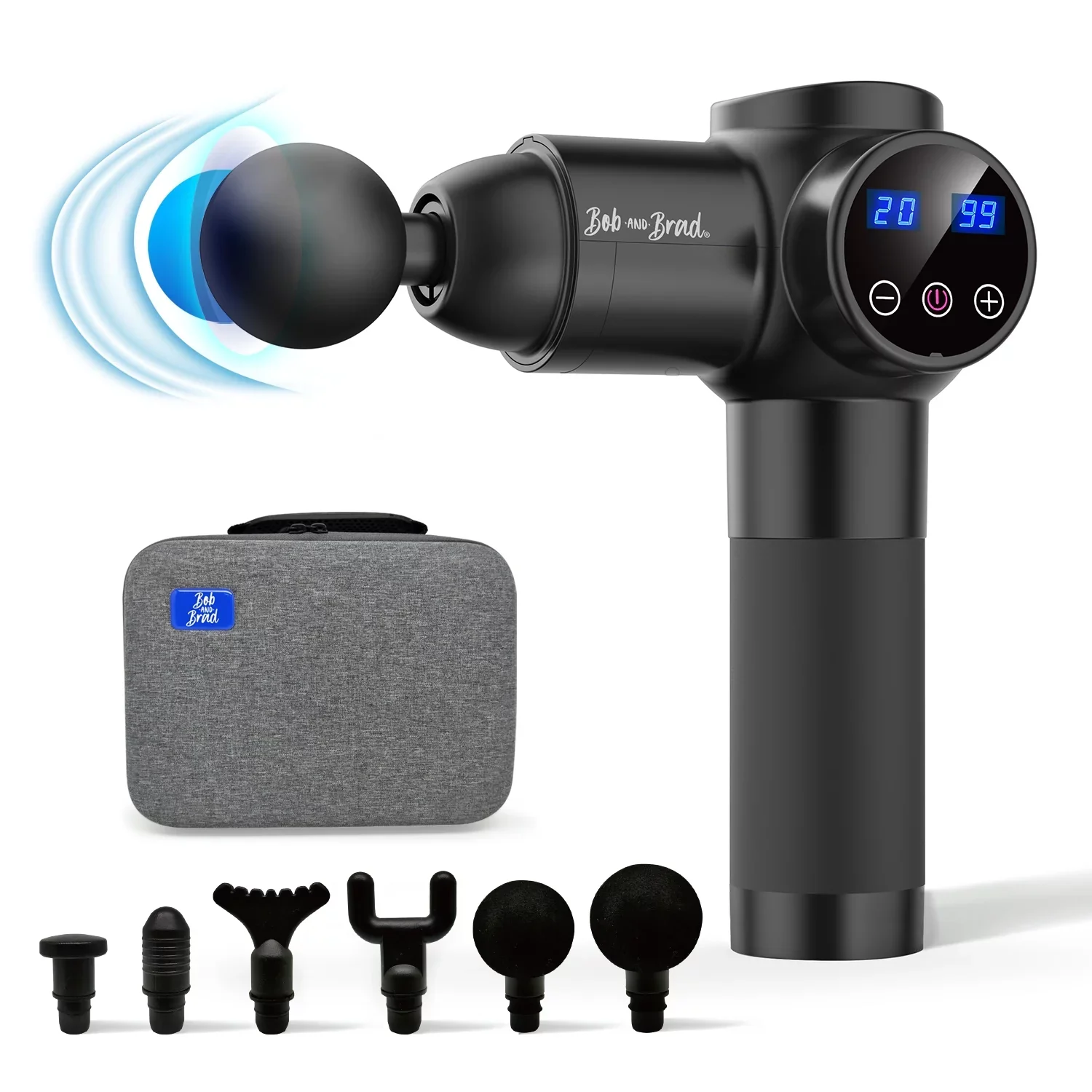 Bob en Brad EM-19 Diepe Percussie Massagepistool voor Spieren, Handmassageapparaat voor Thuis, Sportschool, Kantoor, Herstel na Training en Pijnverlichting