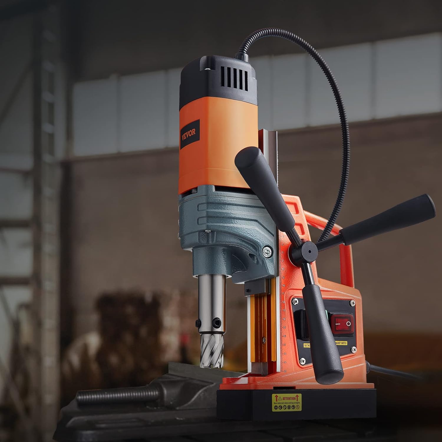 2025 Vevor Elektrische Magnetische Boormachine, 12 Amp��re, 500 RPM, 1550W Kopermotor met Krachtige Elektromagneet en Verstelbare Snelheid