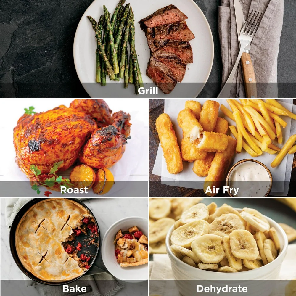 2025 Ninja 5-in-1 Grill en Airfryer 5,7L met Digitale Kooksonde - Zwart en Zilver