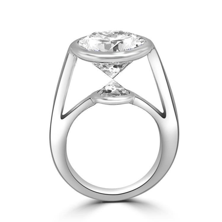 Cubic Zirconia Kissing Cubic Zirconia Bezel Ring. 546RKiss