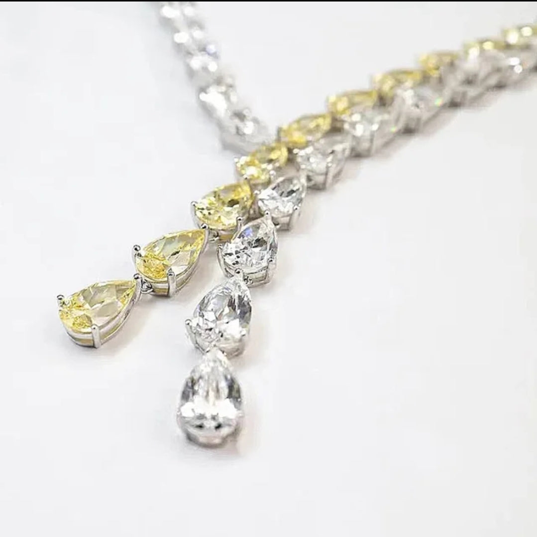 Cubic Zirconia statement  Necklace Lariat Zirconite.840N112