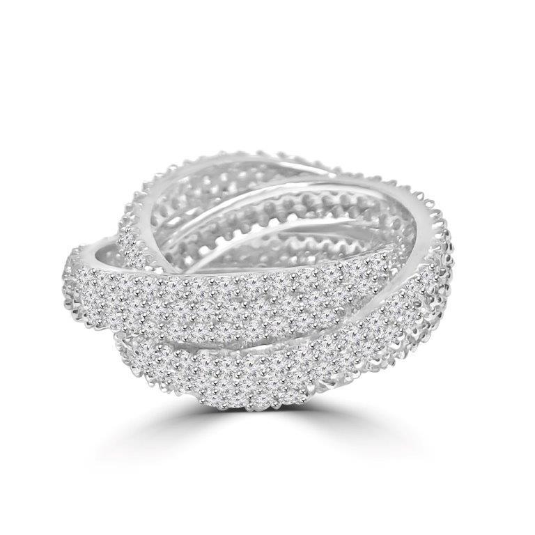 Cubic Zirconia Triple Rolling Eternity Band Ring. BTR233