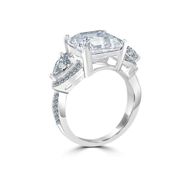 5CT Asscher cut Diamond Veneer Cubic zirconia Ring. 635R71572