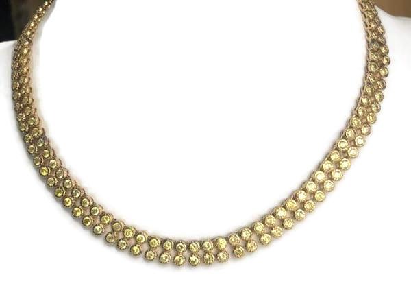 Two rows Zirconite Cubic Zirconia Necklace. AN2281