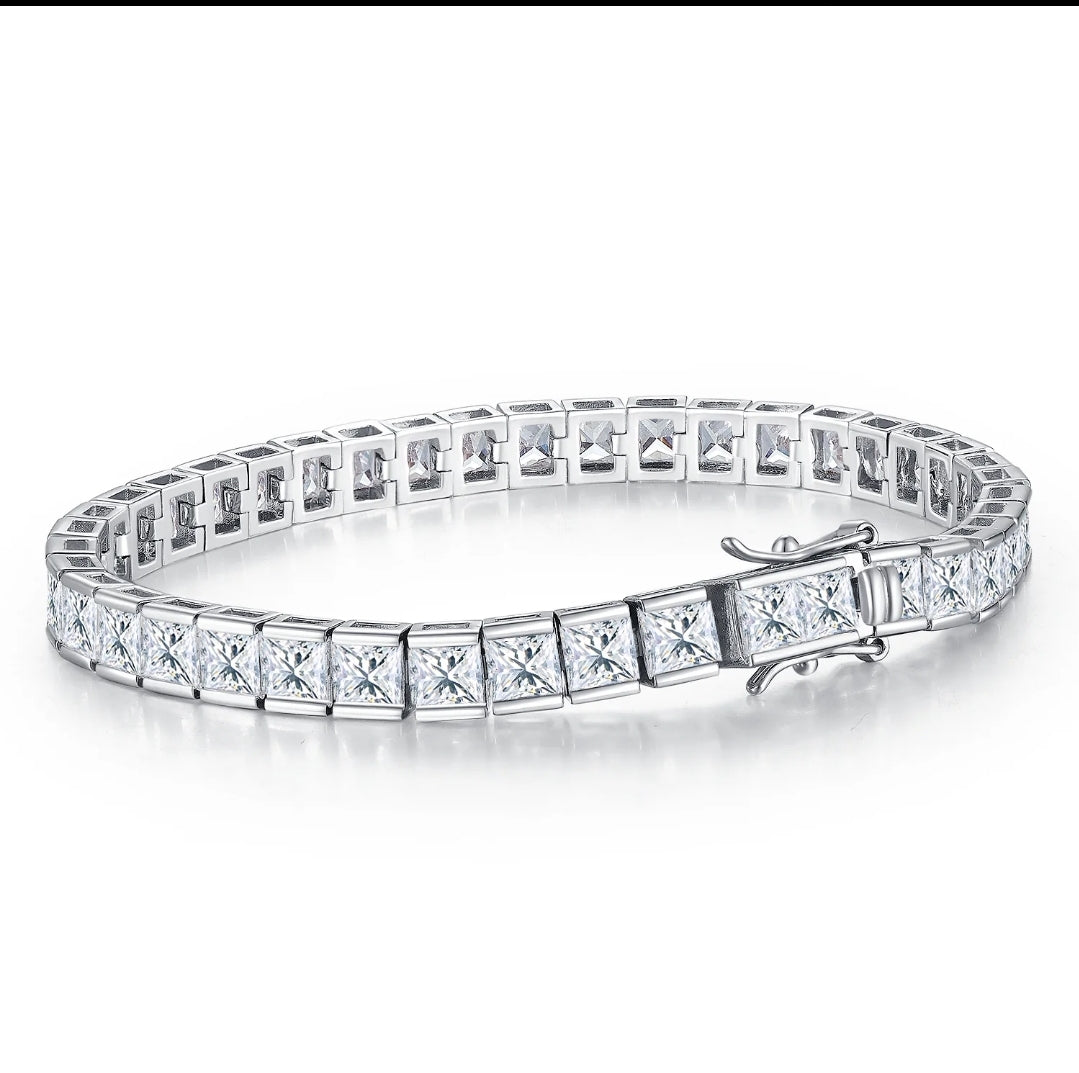 Square Cubic Zirconia Tennis Bracelet. Zirconite 602B30017