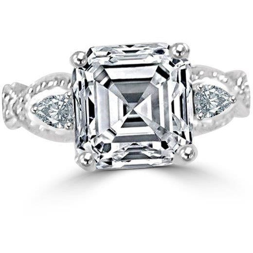 5CT Asscher cut Diamond Veneer Cubic zirconia Ring. 635R71572