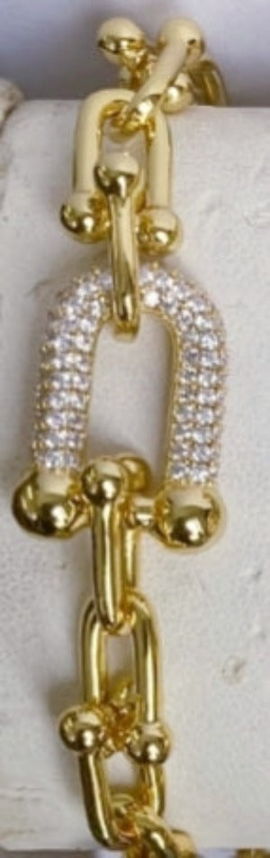 Zirconite Sadle stainless steel Bracelet. 821B100