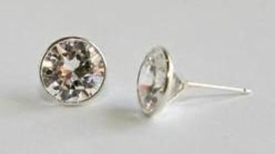 Wire Bezel Martini set Stud Earrings - Cubic Zirconia. PWIRE
