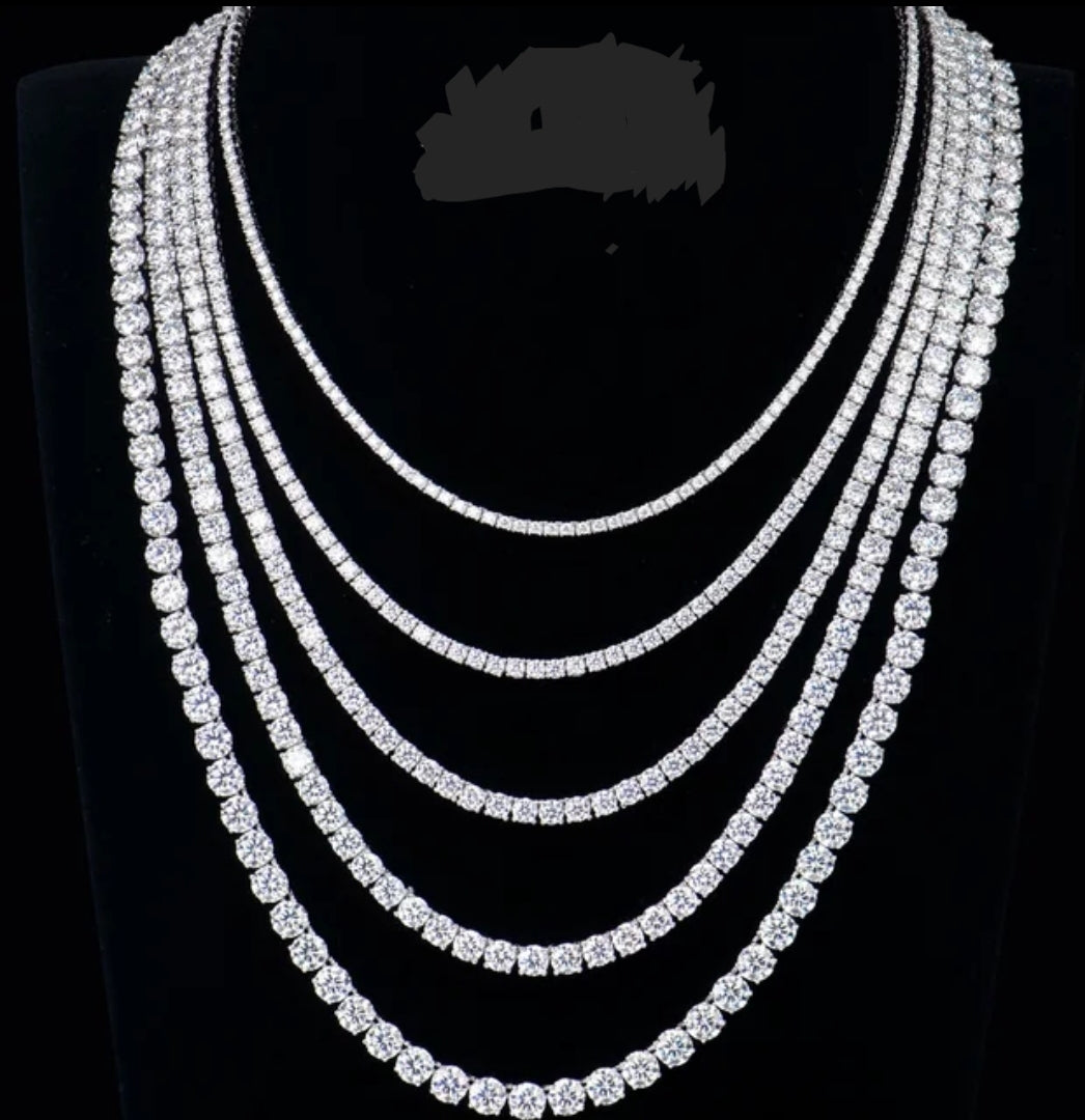 Moissanite Lab Created Diamond Tennis Necklace. 850N4MM