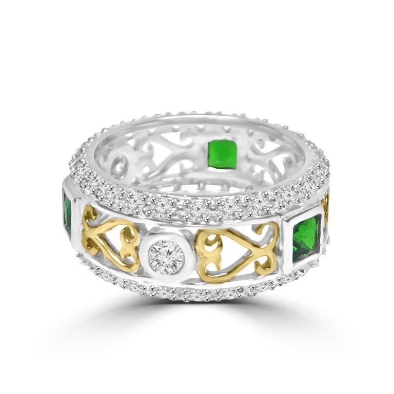 Cubic Zirconia Eternity Band square Stackable Ring. 600R13060