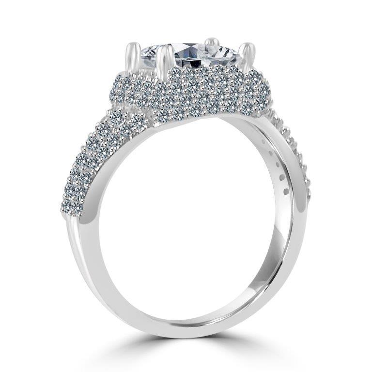 2CT Square Diamond Veneer Cubic zirconia Ring. 635R72211