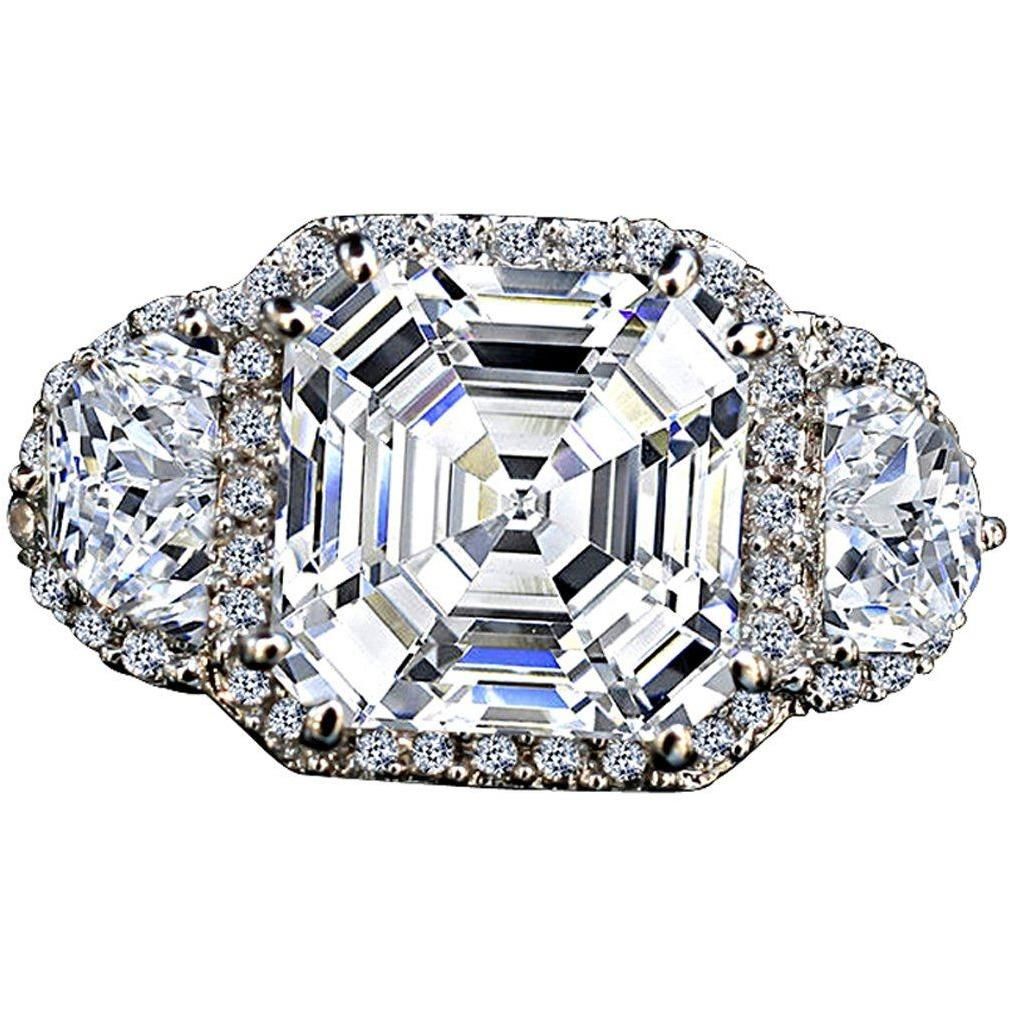Asscher cut Cubic Zirconia vintage Ring