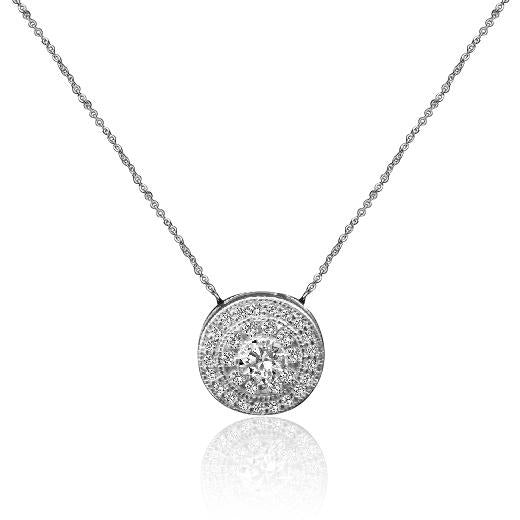 0.50CT Round Diamond Veneer Cubic Zirconia Pendant-final sale . 635P3230