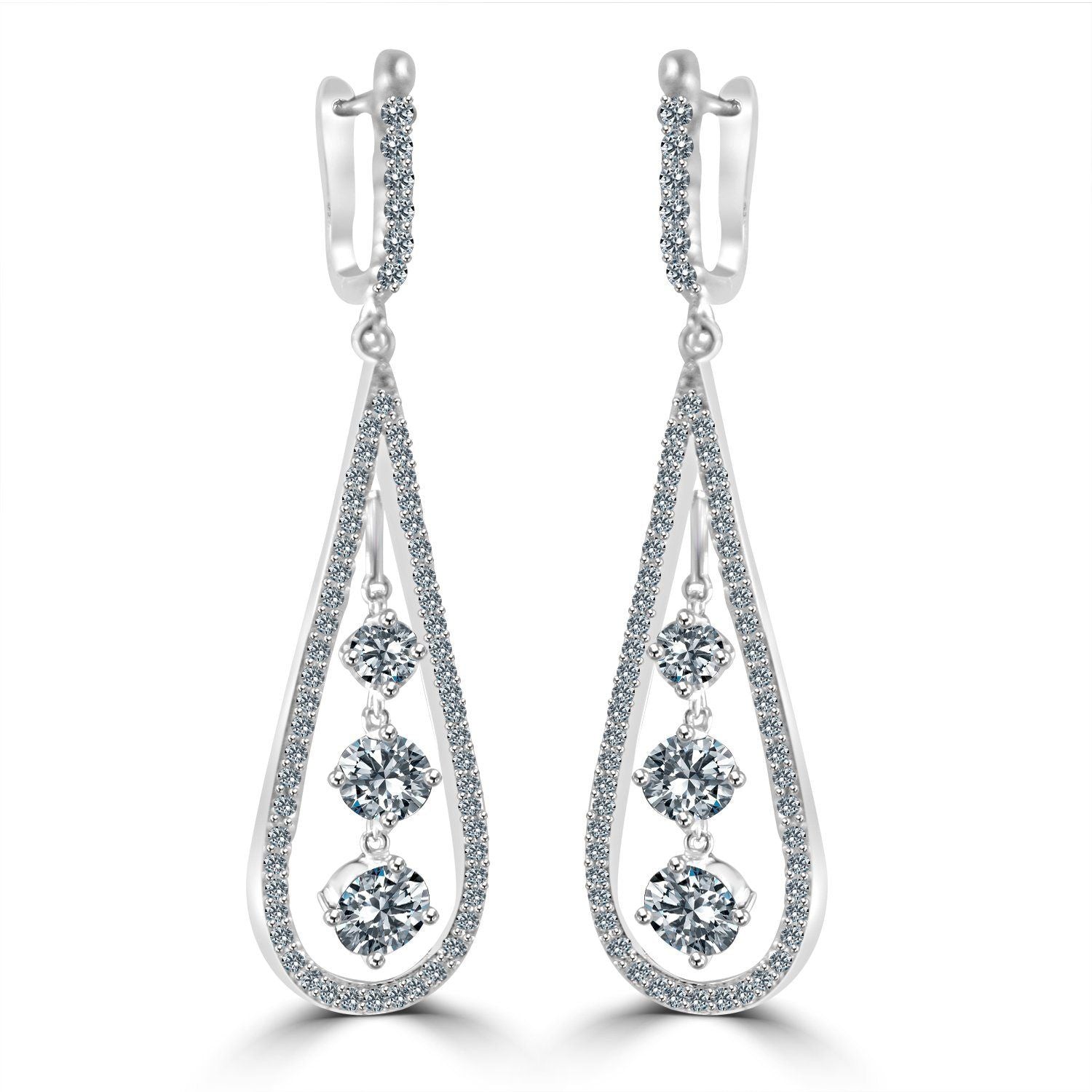 Diamond Veneer Cubic zirconia Chandelier Earrings. 635E303