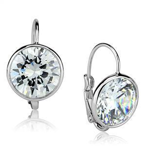 Zirconite Cubic Zirconia Wire Bezel Lever back earrings. 501E3870