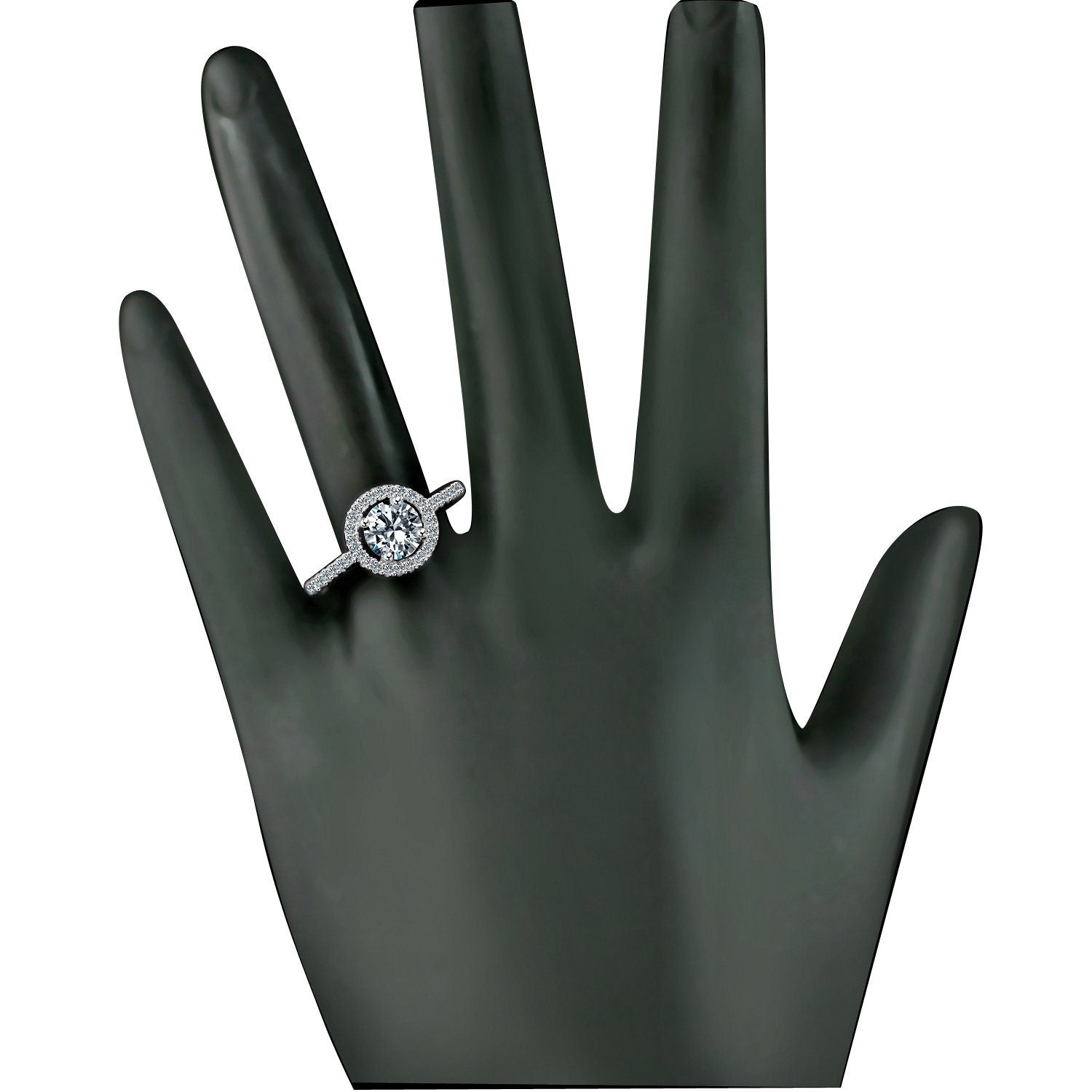 0.75CT Round Diamond Veneer Cubic Zirconia Ring. 635R207