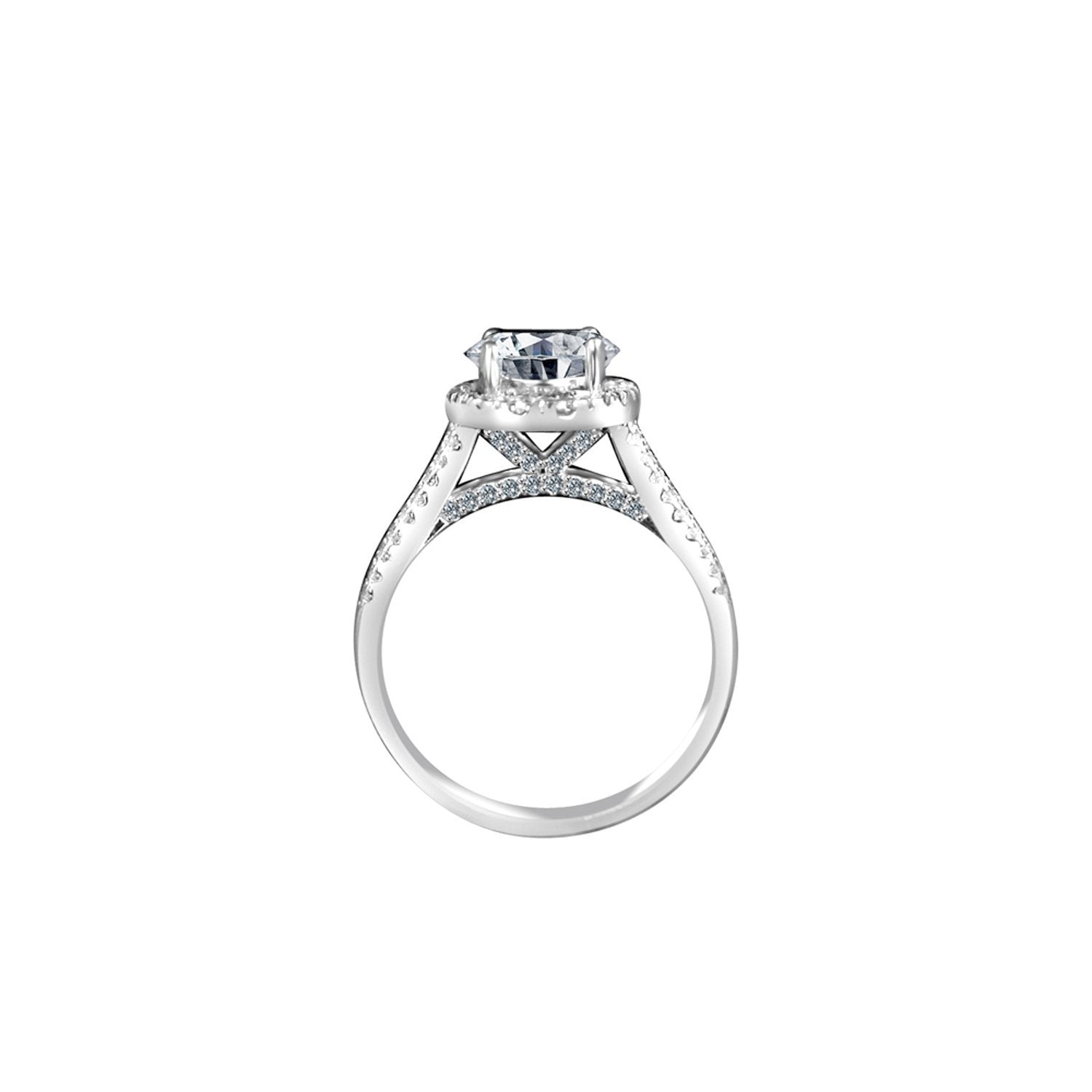 2CT Round Diamond Veneer Cubic Zirconia Ring. 635R4008