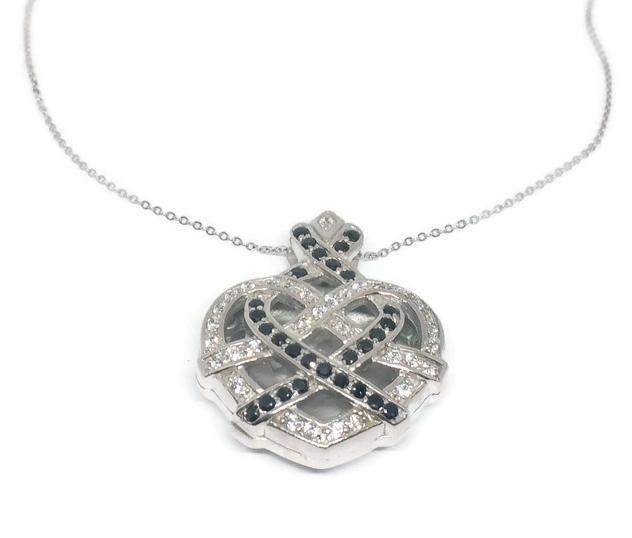 Large Zirconite Cubic  Zirconia 3-dimensions Heart Pendant